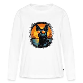 dog friendly animal rights dogwalking beagle love - Women's Premium Organic Long Sleeve Shirt - white - Front - Julia (174cm)