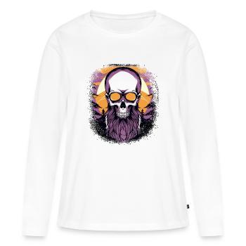Fun Chubby Bear Badly Worn Bearded Collie - Women's Premium Organic Long Sleeve Shirt - white - Front - Julia (174cm)
