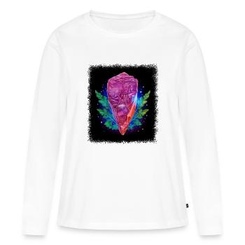bière noël cadeau idée poitrine de bœuf noir - T-shirt manches longues Premium bio Femme - blanc - Devant - Julia (174cm)