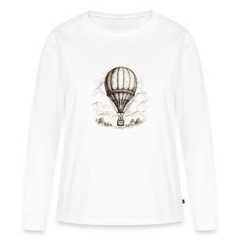 Ballon - T-shirt manches longues Premium bio Femme - blanc - Devant - Julia (174cm)