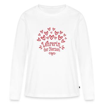 Lehrerin der Herzen Geschenk Klassenlehrerin - Frauen Premium Bio Langarmshirt - Weiß - Vorne - Julia (174cm)
