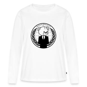 Anonymours Body White - T-shirt manches longues Premium bio Femme - blanc - Devant - Julia (174cm)