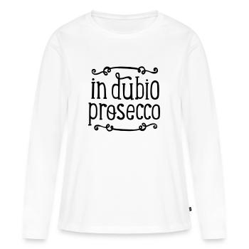 dans la loi dubio Prosecco sur les cadeaux - T-shirt manches longues Premium bio Femme - blanc - Devant - Julia (174cm)