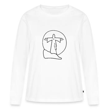 CORCOVADO STATUS VON JESUS BRASILIEN Geschenkidee - Frauen Premium Bio Langarmshirt - Weiß - Vorne - Julia (174cm)