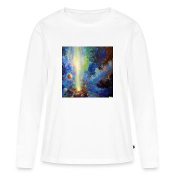 Weissen Loch im Weltraum - Frauen Premium Bio Langarmshirt - Weiß - Vorne - Julia (174cm)