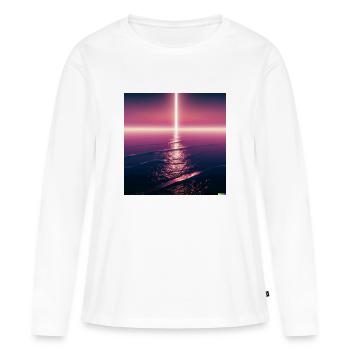Synthwave the return of Jesus - Women's Premium Organic Long Sleeve Shirt - white - Front - Julia (174cm)