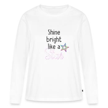 Shine bright like a star - Frauen Premium Bio Langarmshirt - Weiß - Vorne - Julia (174cm)