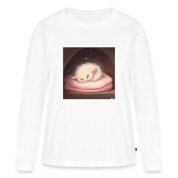 Fluffiges Tierchen - Frauen Premium Bio Langarmshirt - Weiß - Vorne - Julia (174cm)