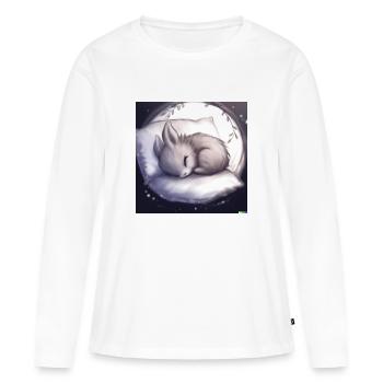 Fluffiges Tierchen - Frauen Premium Bio Langarmshirt - Weiß - Vorne - Julia (174cm)