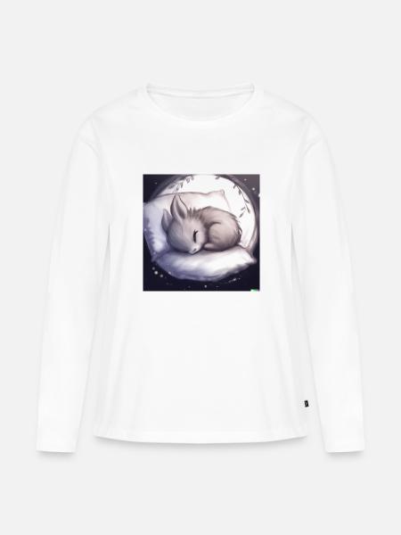 Fluffiges Tierchen - Frauen Premium Bio Langarmshirt - Weiß