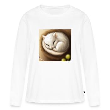 Fluffiges Tierchen - Frauen Premium Bio Langarmshirt - Weiß - Vorne - Julia (174cm)