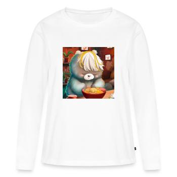 Fluffiges Tierchen - Frauen Premium Bio Langarmshirt - Weiß - Vorne - Julia (174cm)