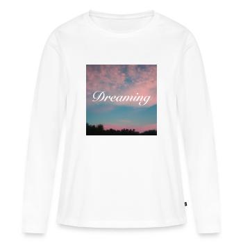 Rêver entre les nuages - T-shirt manches longues Premium bio Femme - blanc - Devant - Julia (174cm)