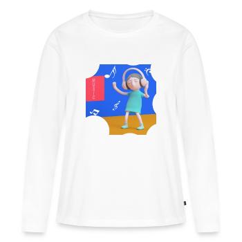 ILLUSTRATION MUSICALE AMUSANTE 14 - T-shirt manches longues Premium bio Femme - blanc - Devant - Julia (174cm)