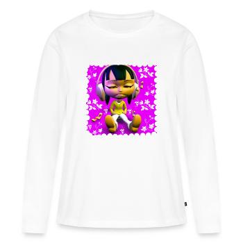 ILLUSTRATION MUSICALE AMUSANTE 11 - T-shirt manches longues Premium bio Femme - blanc - Devant - Julia (174cm)
