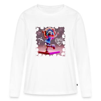 DRÔLE D’ILLUSTRATION MUSICALE FILLE 16 - T-shirt manches longues Premium bio Femme - blanc - Devant - Julia (174cm)