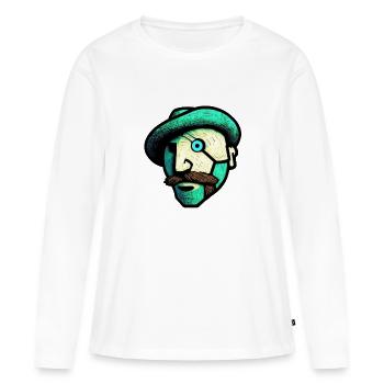 Van Gogh style - T-shirt manches longues Premium bio Femme - blanc - Devant - Julia (174cm)