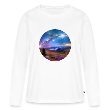 Galaxy Digital Art - T-shirt manches longues Premium bio Femme - blanc - Devant - Julia (174cm)