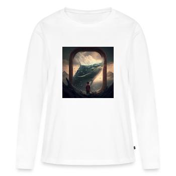 Whale - Frauen Premium Bio Langarmshirt - Weiß - Vorne - Julia (174cm)