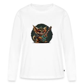 Gremlin de roche - T-shirt manches longues Premium bio Femme - blanc - Devant - Julia (174cm)