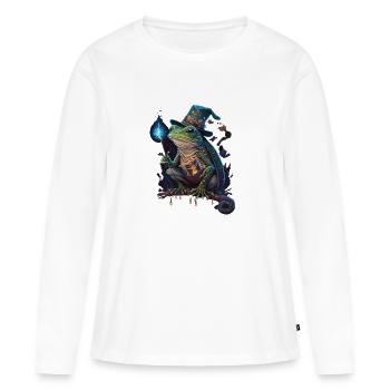 Grenouille fantastique - T-shirt manches longues Premium bio Femme - blanc - Devant - Julia (174cm)