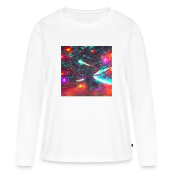 Vaisseau spatial néon - T-shirt manches longues Premium bio Femme - blanc - Devant - Julia (174cm)