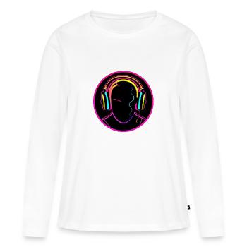 DJ Neon Style hard Music - T-shirt manches longues Premium bio Femme - blanc - Devant - Julia (174cm)