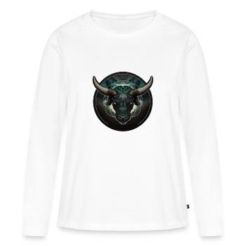 Astro bull - Women's Premium Organic Long Sleeve Shirt - white - Front - Julia (174cm)