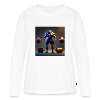 Heavyweight - Frauen Premium Bio Langarmshirt - Weiß - Vorne - Julia (174cm)