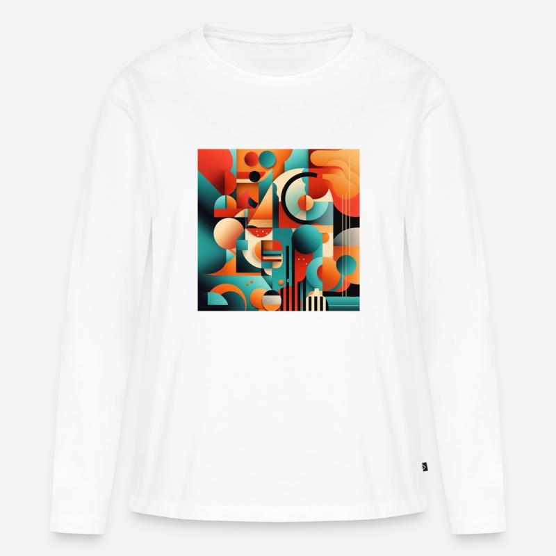 Abstrakte Kunstform - Frauen Premium Bio Langarmshirt - Weiß
