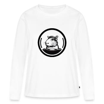 Dj Capybara - T-shirt manches longues Premium bio Femme - blanc - Devant - Julia (174cm)