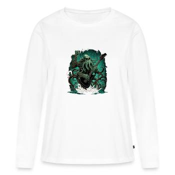 Rocher de Cthulhu - T-shirt manches longues Premium bio Femme - blanc - Devant - Julia (174cm)