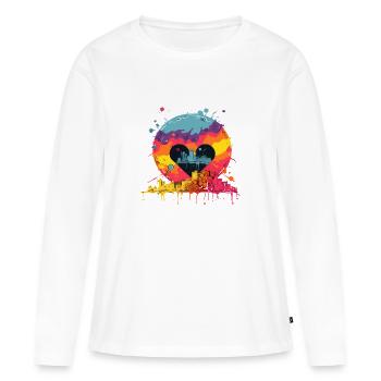 Welt der Vielfalt und Gleichberechtigung - Frauen Premium Bio Langarmshirt - Weiß - Vorne - Julia (174cm)