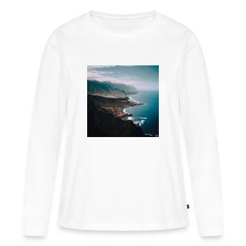 Île de Tenerife - T-shirt manches longues Premium bio Femme - blanc - Devant - Julia (174cm)