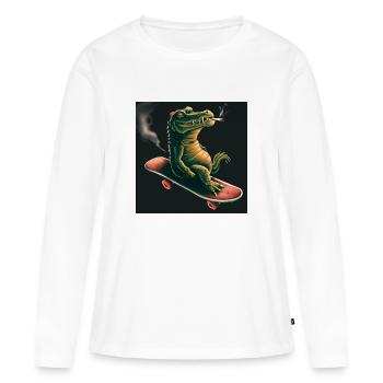 Patinage Tony Croco - T-shirt manches longues Premium bio Femme - blanc - Devant - Julia (174cm)