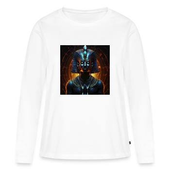 Black Pharaon - T-shirt manches longues Premium bio Femme - blanc - Devant - Julia (174cm)