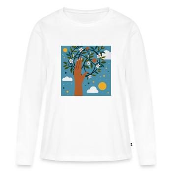Monde durable - T-shirt manches longues Premium bio Femme - blanc - Devant - Julia (174cm)