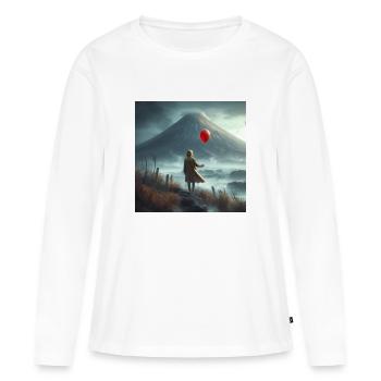 Vor dem Vulkan - Frauen Premium Bio Langarmshirt - Weiß - Vorne - Julia (174cm)