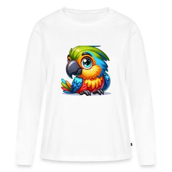 Perroquet Fantaisie - T-shirt manches longues Premium bio Femme - blanc - Devant - Julia (174cm)
