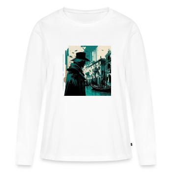 Venise - T-shirt manches longues Premium bio Femme - blanc - Devant - Julia (174cm)