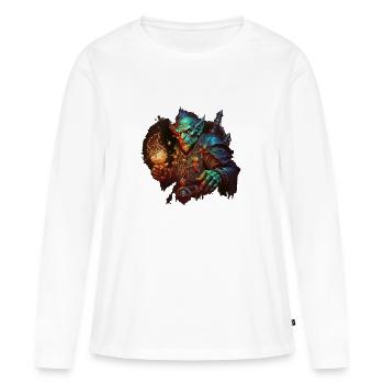 Chaman orc - T-shirt manches longues Premium bio Femme - blanc - Devant - Julia (174cm)