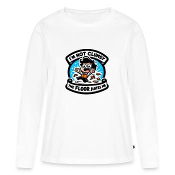Je ne suis pas maladroit ! - T-shirt manches longues Premium bio Femme - blanc - Devant - Julia (174cm)
