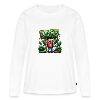 Kale Yeah - Frauen Premium Bio Langarmshirt - Weiß - Vorne - Julia (174cm)