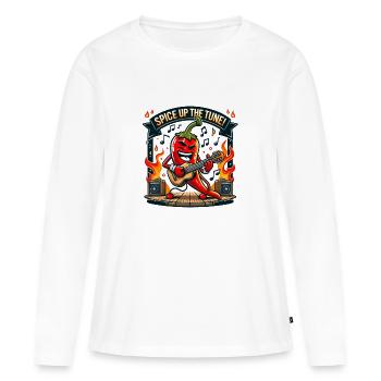 Pimentez la mélodie - T-shirt manches longues Premium bio Femme - blanc - Devant - Julia (174cm)