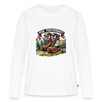Performances optimales - T-shirt manches longues Premium bio Femme - blanc - Devant - Julia (174cm)