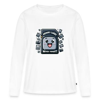 Memory Cards never Forget - Frauen Premium Bio Langarmshirt - Weiß - Vorne - Julia (174cm)