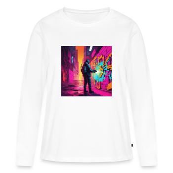 Graffiti Sprayer - Frauen Premium Bio Langarmshirt - Weiß - Vorne - Julia (174cm)