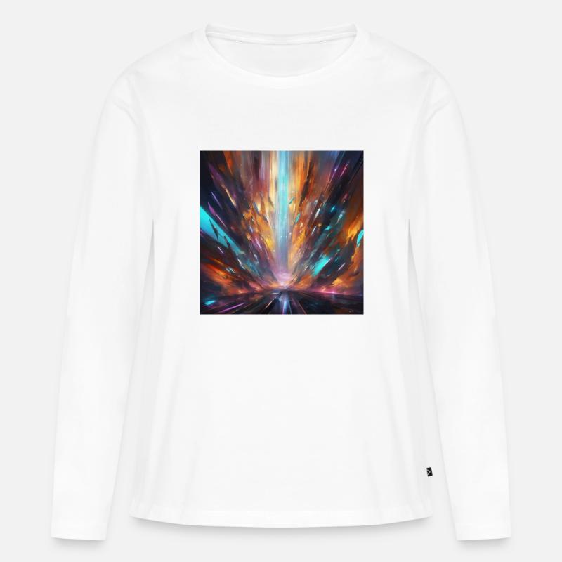 Explosion - Frauen Premium Bio Langarmshirt - Weiß