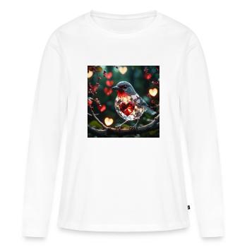 Sanctuaire cristal - T-shirt manches longues Premium bio Femme - blanc - Devant - Julia (174cm)