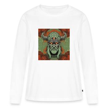d’Odin - T-shirt manches longues Premium bio Femme - blanc - Devant - Julia (174cm)
